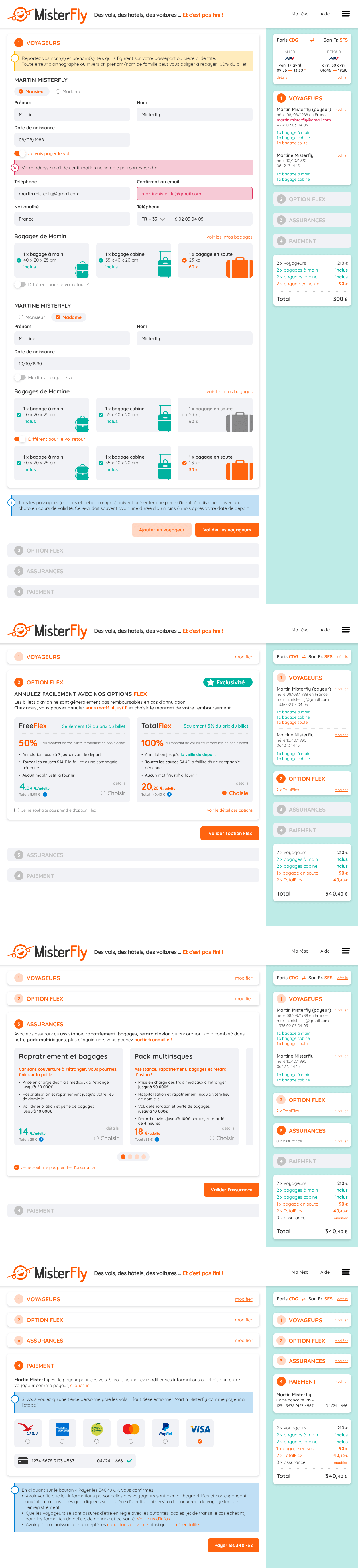 Tunnel d'achat desktop - MisterFly