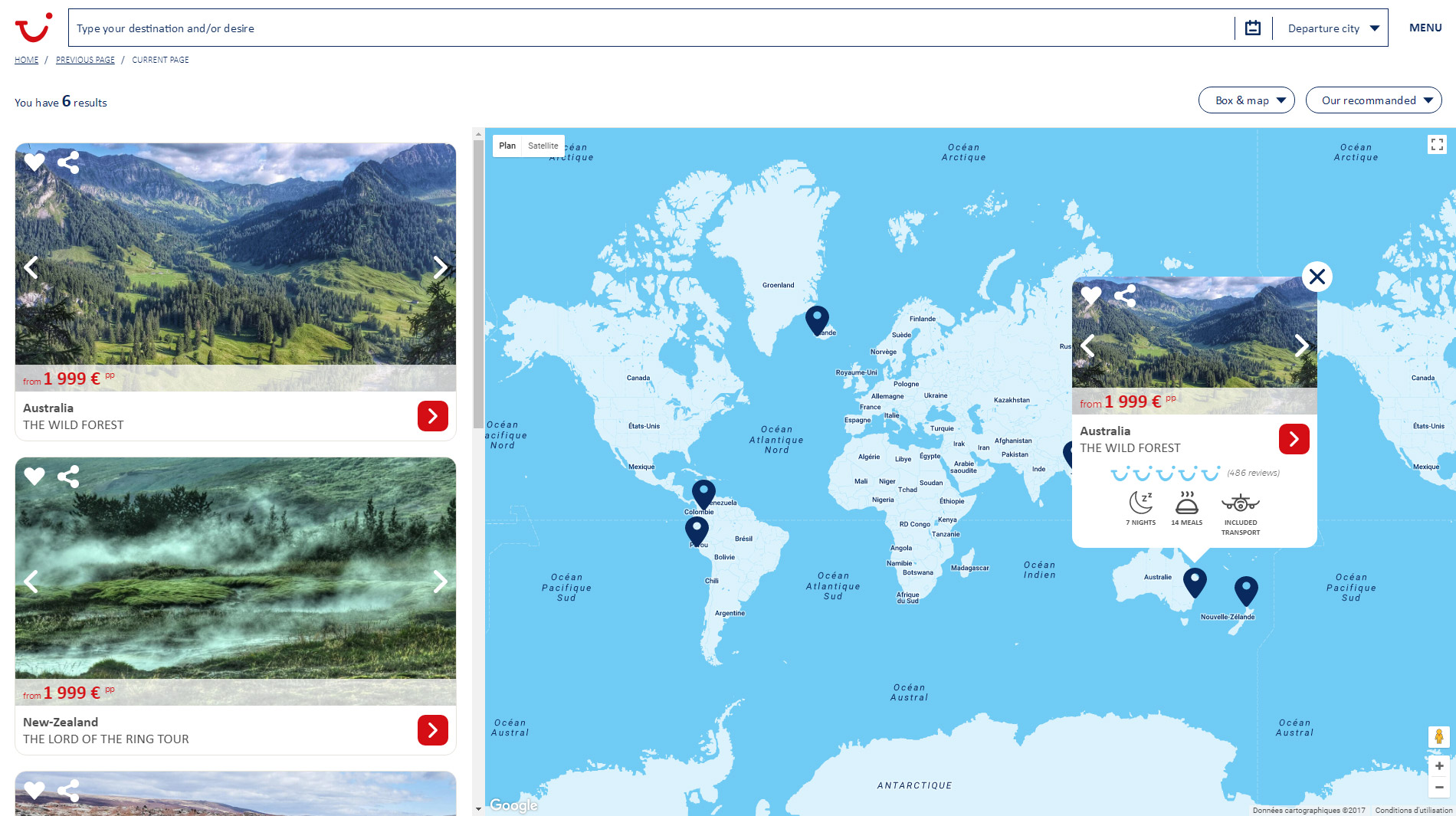 Tours liste de résultats 1 - TUI