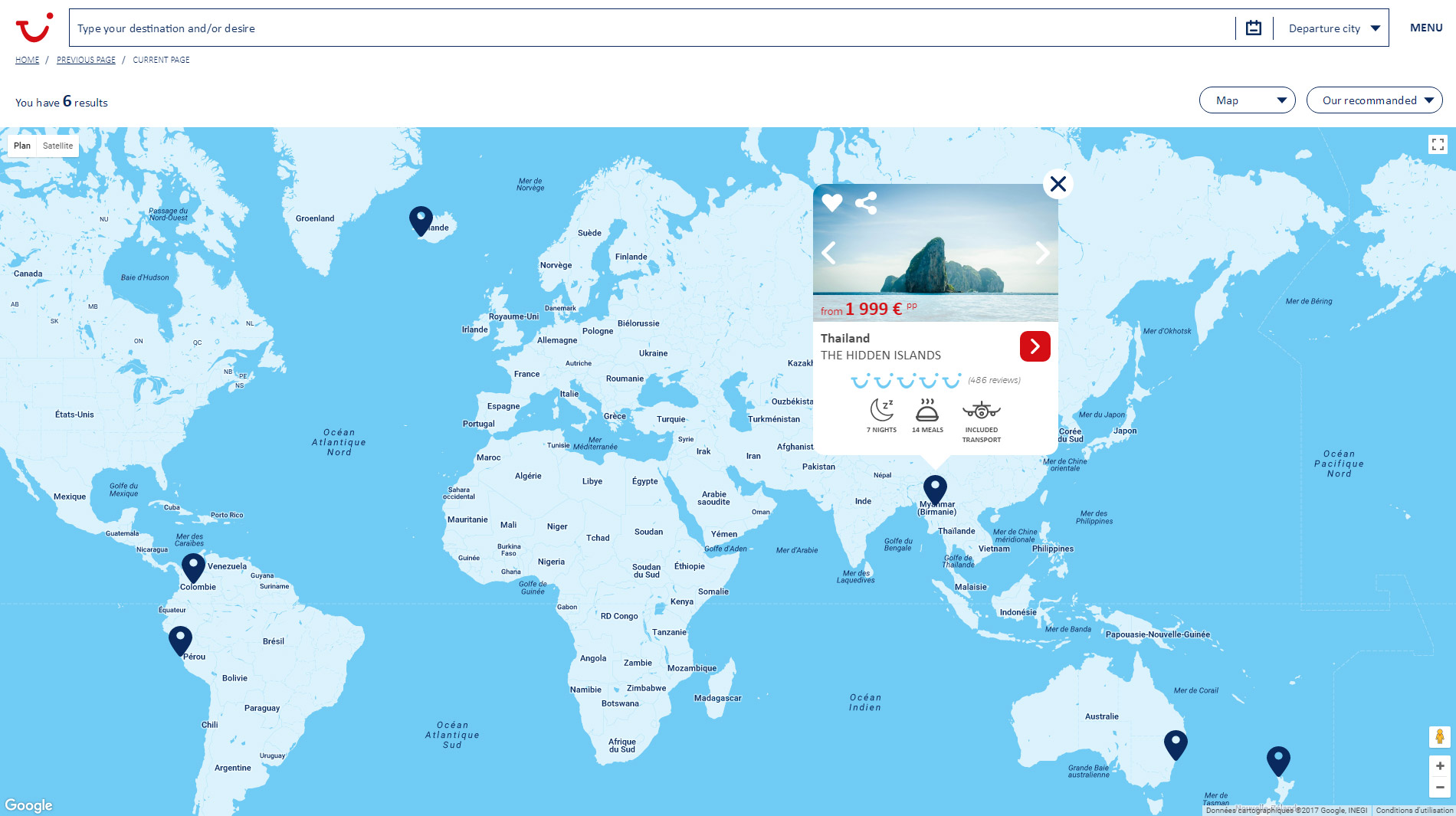 Tours liste de résultats 3 - TUI